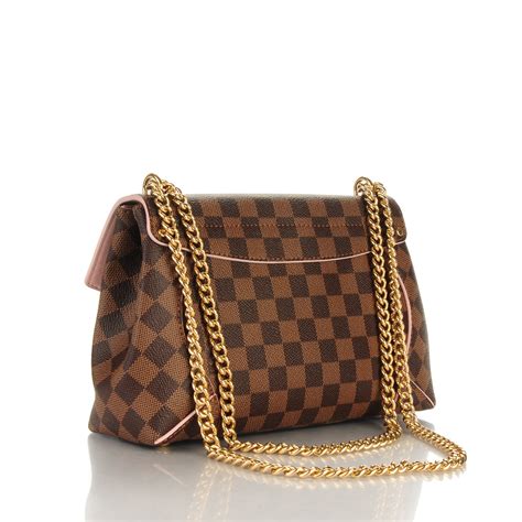 LOUIS VUITTON Damier Ebene Caissa Clutch Rose Ballerine 